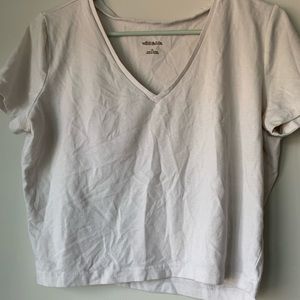 White cropped tee